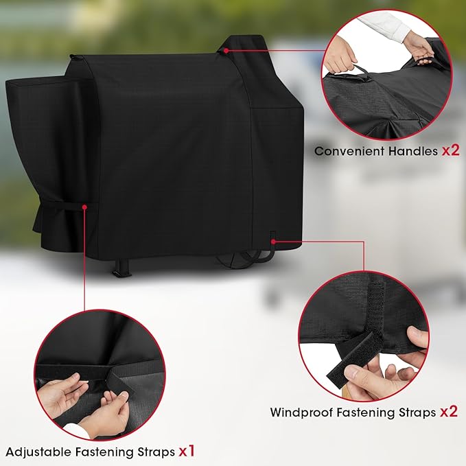 Unicook Pellet Grill Cover Compatible with Pit Boss 820, 820 Deluxe and 850, Outdoor Waterproof Wood Pellet BBQ Smoker Cover, All Weather Protection