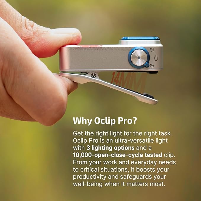 OLIGHT Oclip Pro EDC Flashlight Clip-on Light, Rechargeable 500 Lumens with Three Lighting Solutions Type-C Charging, Magnetic Flash Lights for Outdoor or Indoor Use(Stars & Stripes Edition)