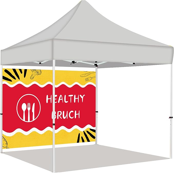 Custom Full Wall for 10' x 10' Canopy Pop-Up Tent for Tradeshows, Featuring Your Logo (Only 1 Full Wall, Excluding Canopy Tent on Front Picture)