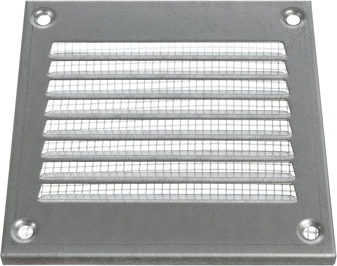 Vent Systems 4'' x 4'' Inch (Overall Dimensions) Pack of 2 - Galvanized - Air Vent Cover Metal Air Return Grill - Built in Pest Guard Screen HVAC Vent Duct Cover for Home Improvement
