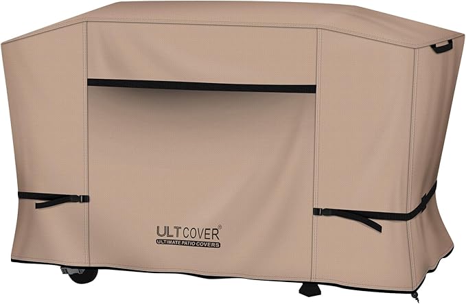 ULTCOVER 600D Outdoor Waterproof Griddle Cover for Blackstone Halo LoCo Cookers Nexgrill Weber 28 inch Two Side Shelves Flap Top Grill with Hood