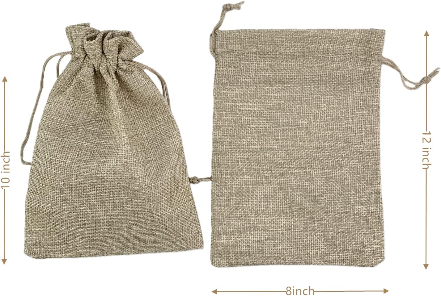 Palmhomee Pack of 12 Burlap Gift Bags with Drawstring Linen Jewelry Pouches Wedding Hessian Jute Bags for Birthday Jewelry and Treat Pouches Party Wedding Favors Gift Art and DIY Craft (8x12 Inch,