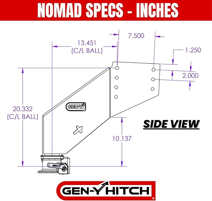 GEN-Y Hitch Fifth Wheel to Gooseneck Static Pin Box with SnapLatch Coupler, 30,000 Towing Capacity, 6,500 Tongue Weight, Fits Rhino Frames