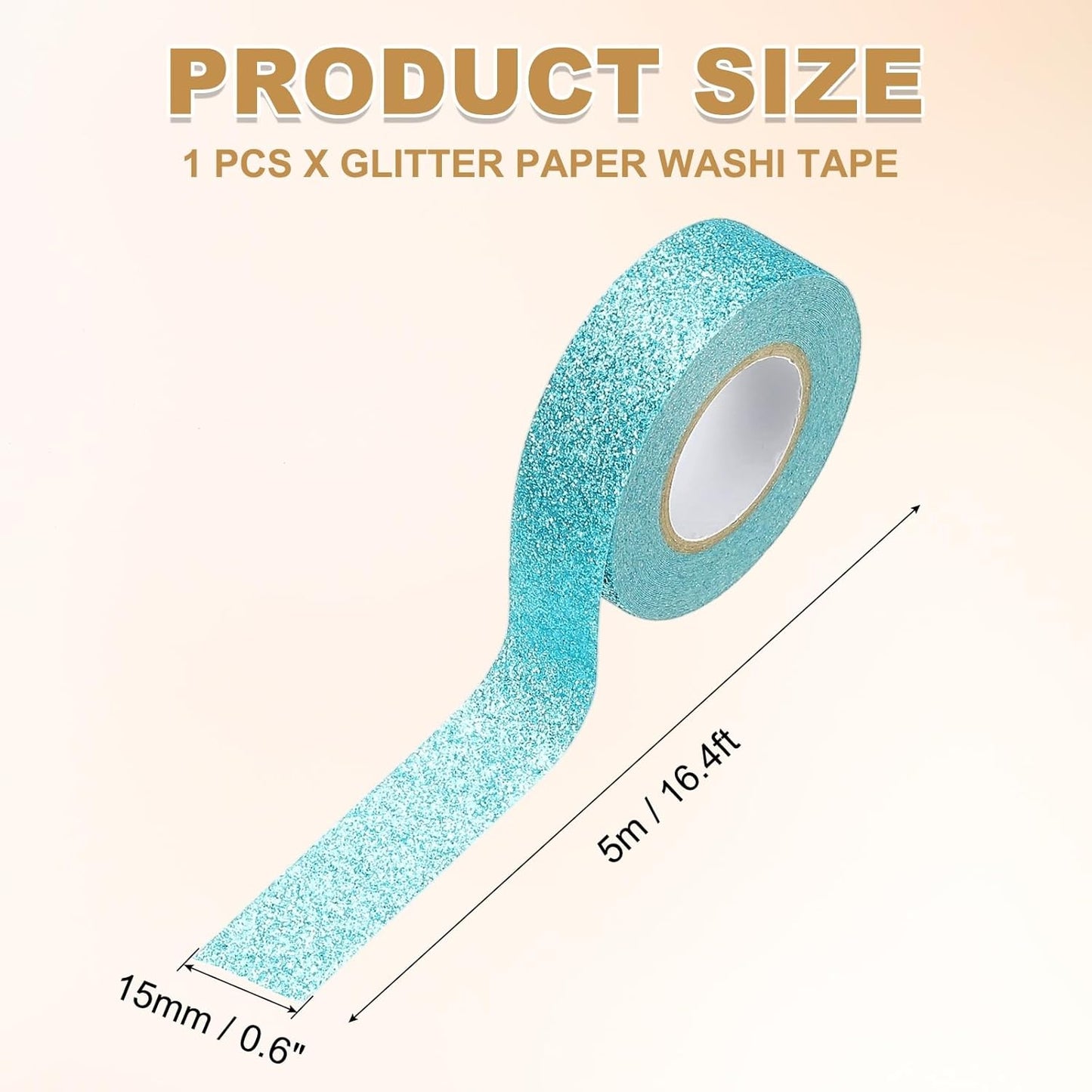 PATIKIL 1 Roll Glitter Paper Washi Tape, Washi Decorative Tape for Crafts, Blue