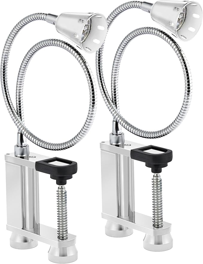 BBQ Grill Lights Magnetic Base Super-Bright LED Lights-360 Degree Flexible Gooseneck, Weather Resistant, Task Lighting Barbecue Grilling Gifts for Men Dad Husband (Silver, 2 Pack)