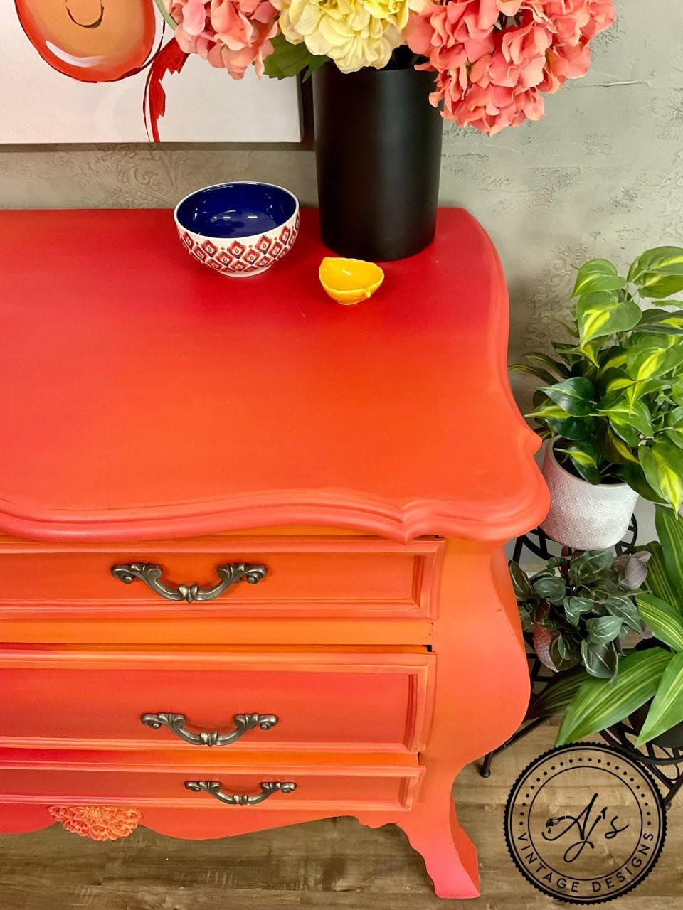 Dixie Belle Paint Company Chalk Finish Furniture Paint - Florida Orange (16oz) - Matte Bright Orange Chic Chalk Mineral DIY Furniture Paint