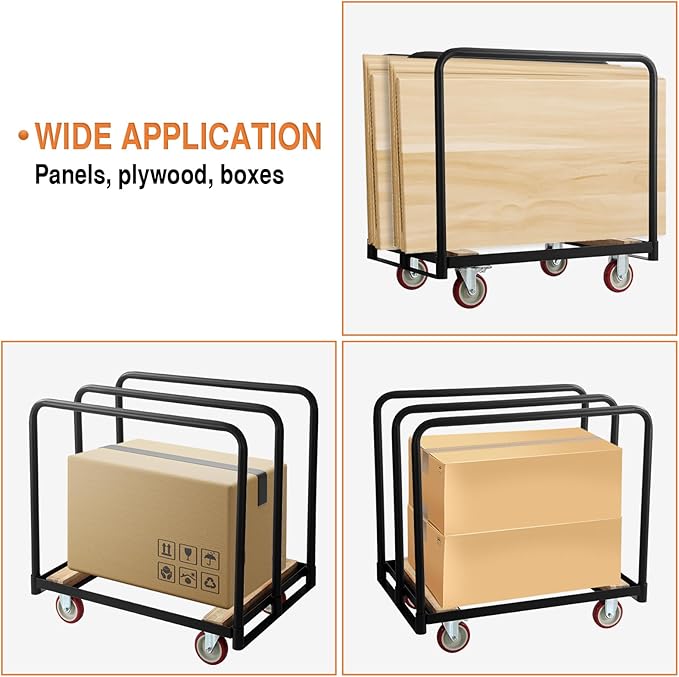 Folding Table Cart, Heavy Duty Table Dolly W/ 5" PU Swivel Wheels, Drywall Dolly Cart W/ 1500 LBS & 10 Table Capacity for Party Events, Hotel, Factory, Warehouse