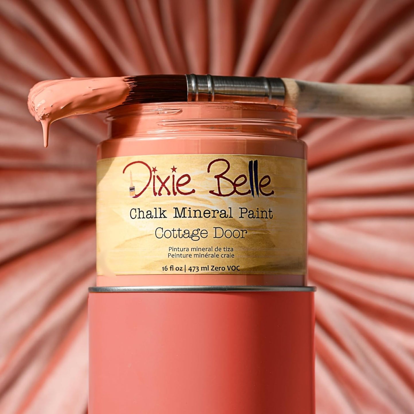 Dixie Belle Paint Company Chalk Finish Furniture Paint - Cottage Door (16oz) - Matte Dusty Coral Chic Chalk Mineral DIY Furniture Paint