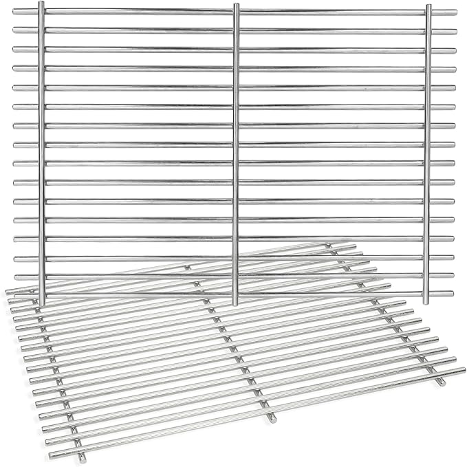 J&HYBBQ 17.4" Stainless Steel Grill Grates for Weber Spirit 300 & Spirit II 300 Series, Spirit 700, Genesis Silver/Gold/Platinum, Genesis 1000-3500 – Non-Stick, Rust-Resistant, Durable Cooking Grates