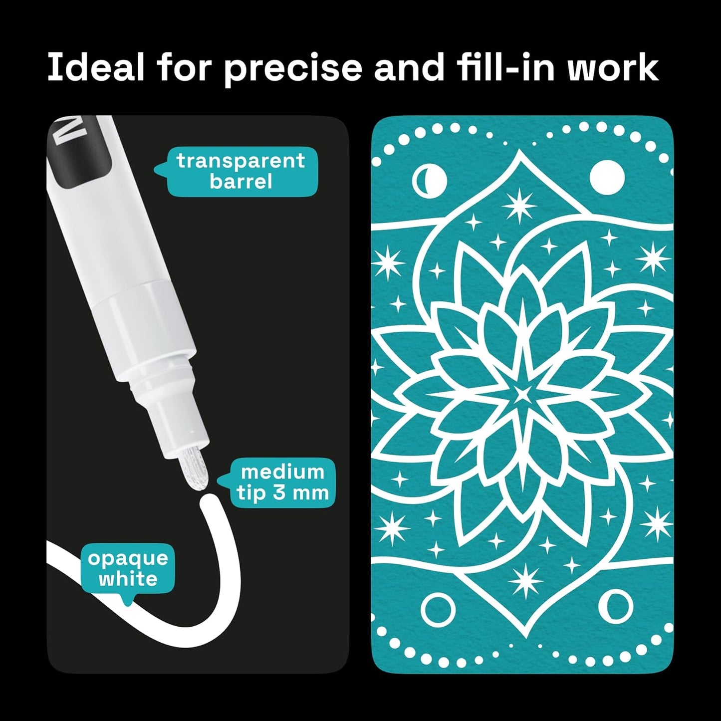 ARTISTRO 12 White Paint Pens for Rock Painting, Stone, Ceramic, Glass, Wood, Fabric, Scrapbooking, DIY Craft Making, Art Supplies, Card Making, Coloring, Acrylic Markers Medium Tip 3.0mm