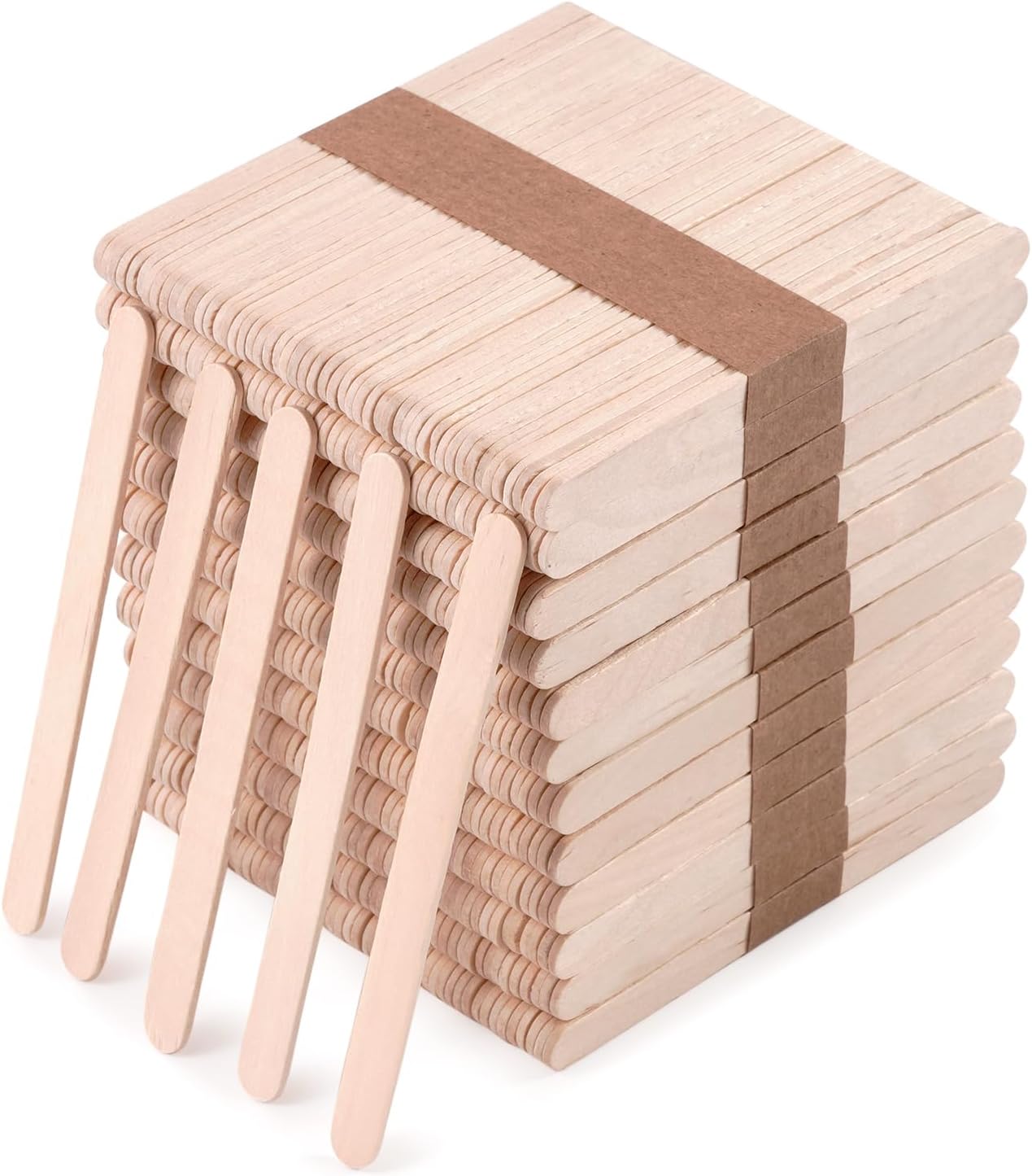 Wooden Craft Sticks & Popsicle Sticks for Crafts, 600-Pack 4.5 Inch Natural Birch Wood Sticks, Food Safe Splinter-Free for Waxing, Painting, DIY Arts & Crafts, Classrooms, Bulk Value Pack