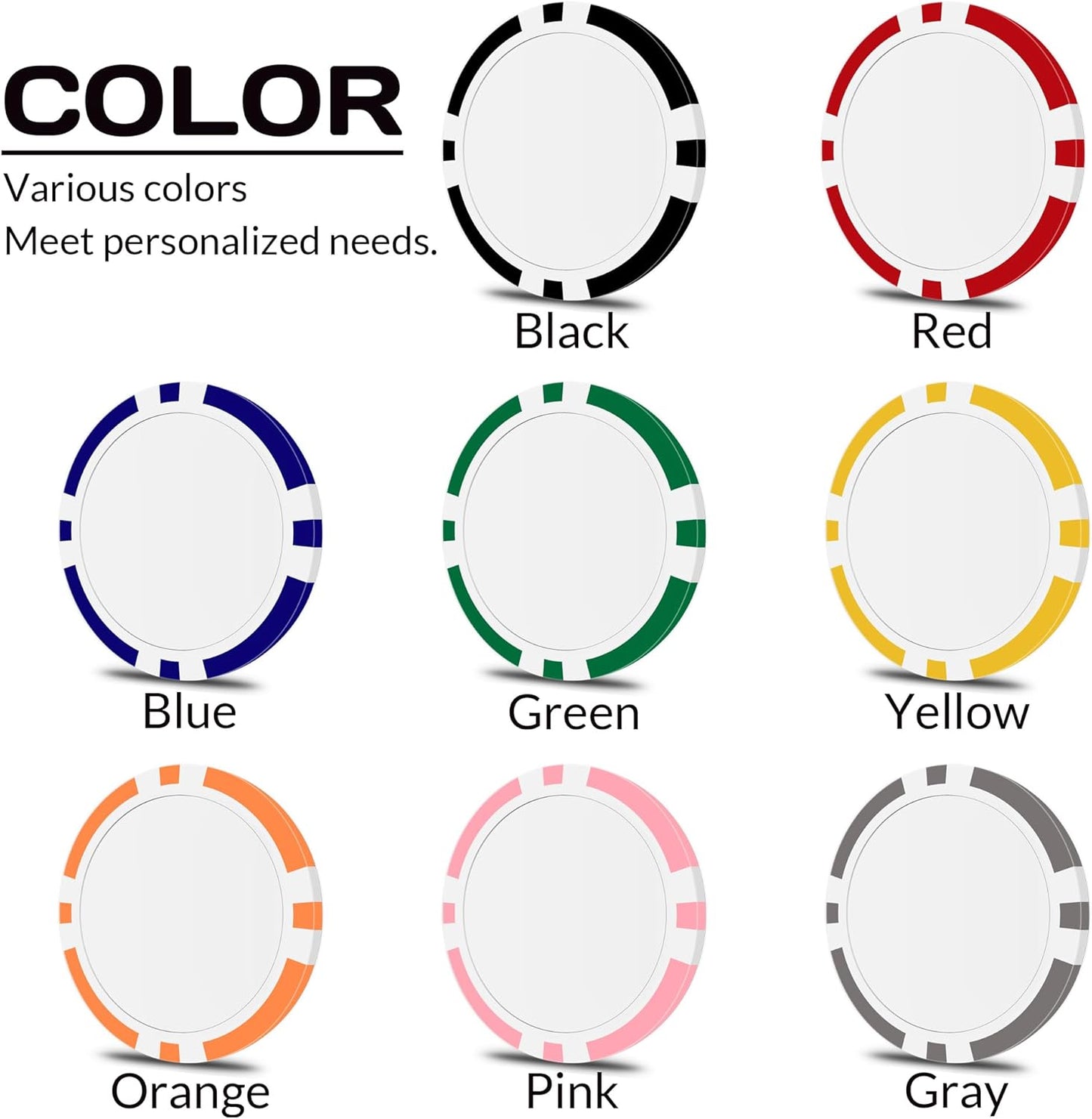 50 Custom Poker Chips, Personalized with Your own Logo, Photo or Text - 11.5g Casino Chips for Poker Gram, Tournaments, Business Card, Token