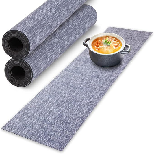 2 Pcs Trivet Table Runner Hot Plates Mat 12 X 40 Inch Heat Resistant Table Protector Waterproof Decorative Farmhouse Kitchen Trivets Counter Heat Proof Placemats for Hot Dishes (Grey, 2 Pcs)