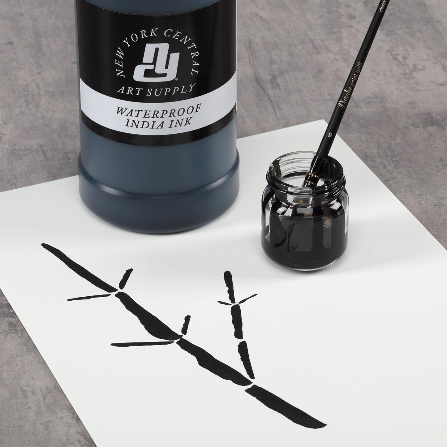 New York Central® India Ink 1oz Bottle - Make an Impact with Matte Black India Ink, Perfect for Artists, Calligraphy, Illustrations, & More
