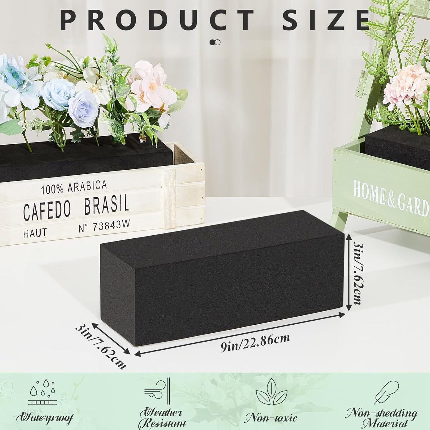 Lallisa 16 Pcs Reusable Floral Foam Blocks Water Weather Resistant Dry Floral Foam for Artificial Flower Arrangements Outdoor Flower Boxes Outside Hanging Planters Wedding Home Decor (9 x 3 x 3")