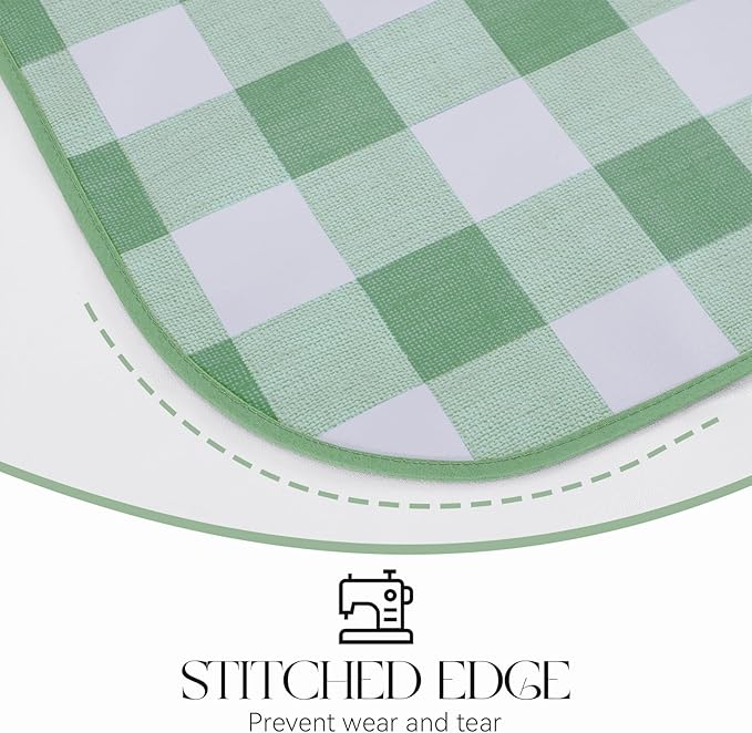 MOSAYT Rectangle Vinyl Tablecloth, 100% Waterproof Buffalo Gingham Plastic Table Cloth, Heavy Duty Wipeable Table Covers for Picnic, Outdoor, Camping - 54 x 78, Green
