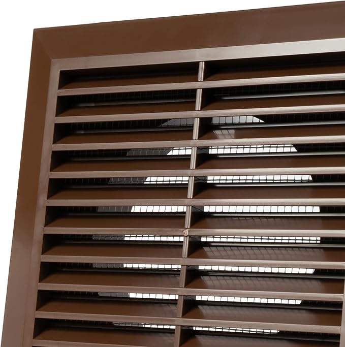 Brown 4" Inch Ventilation Grille - Inside/Outside use - (Flange 3.9"Ø/Cover 6.7"x6.7") - Air Vent Louver - Exhaust Hood - Available 3 Sizes / 4 Colors, Brown