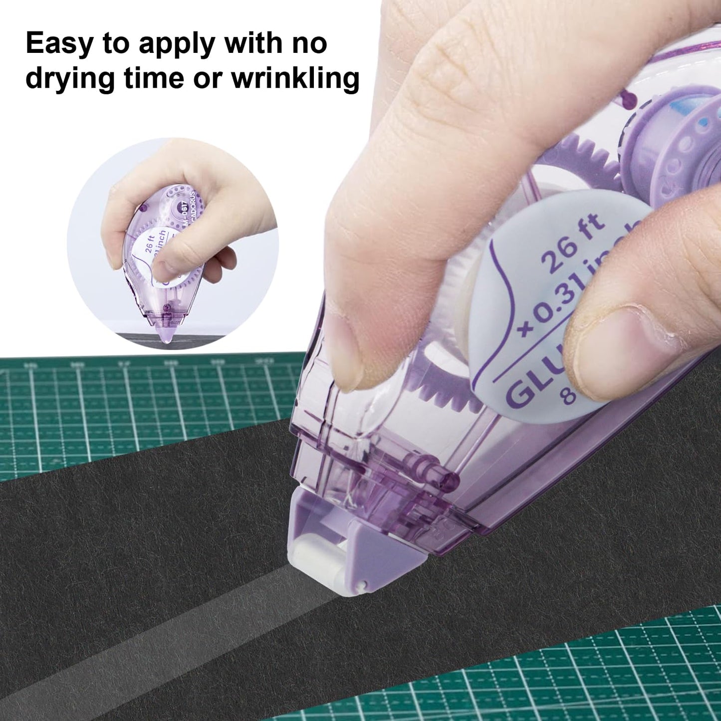 Double-Sided Tape Runner, Pack of 8, 0.31 Inches x 26 Ft Adhesive Tape Runners, Craft Supplies for Scrapbooking, Gift Wrapping, and Paper Art.