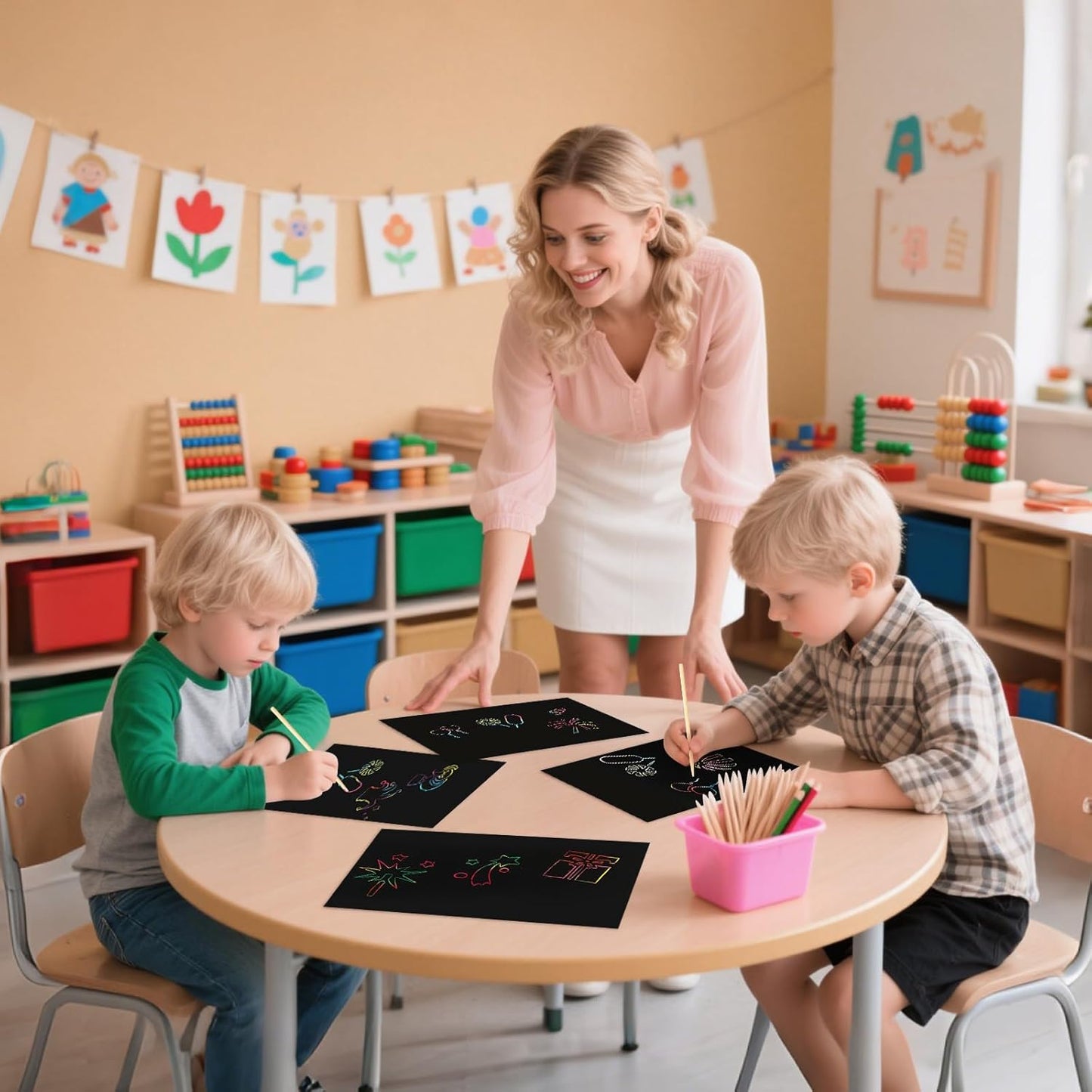 180 pcs Heavy Duty Scratch Art Tools,5.5 in Craft Sticks,Wooden Stylus for Scratch Art,Wooden Sticks for Crafts Bamboo Stylus, DIY Creative Draw Sticks for Teens and Teacher