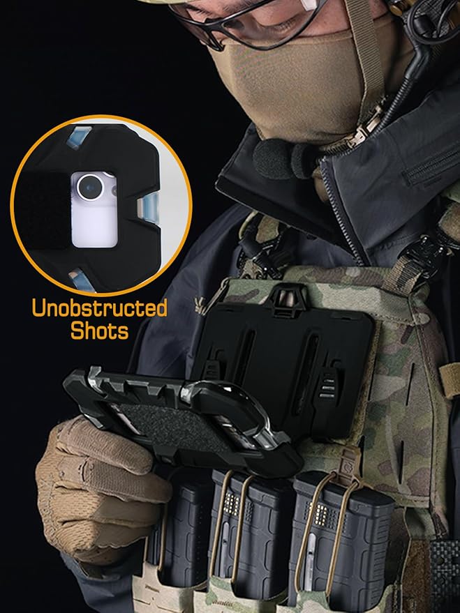 Tactical Gear Plate Carrier Vest Accessories Phone Chest Mount Holder for Screen Size 4.7"-6.7"