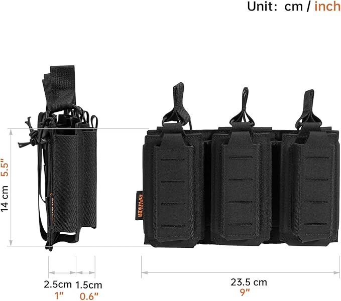 EXCELLENT ELITE SPANKER Tactical Open-Top Single/Double/Triple Molle Mag Pouch for Pistol Mag Pouch Tactical Bag Accessories Holder