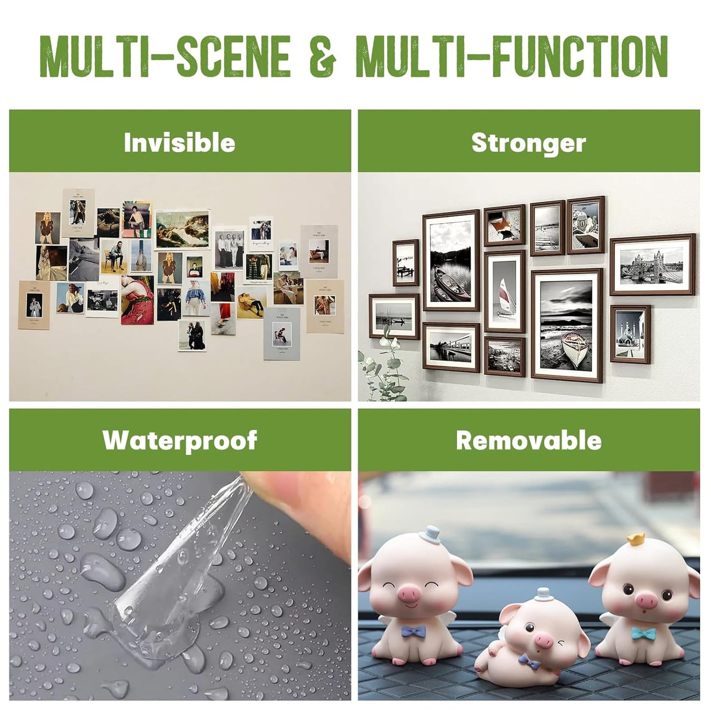 105Pcs Double Sided Adhesive Dots, 0.79" Clear Removable Sticky Mounting Putty, Waterproof No Residue Dots Adhesive Putty for Hanging Picture Festival Decoration Museum