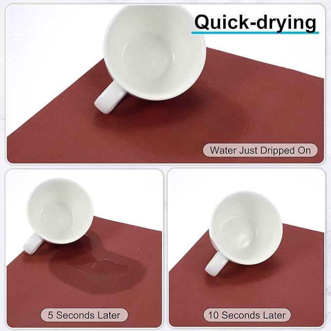 uxcell Silicone Mats for Kitchen Counter, 23.6" x 15.7" Non-Slip Countertop Protector Mat Heat Resistant Coffee Mat Waterproof Table Placemat, Wine Red