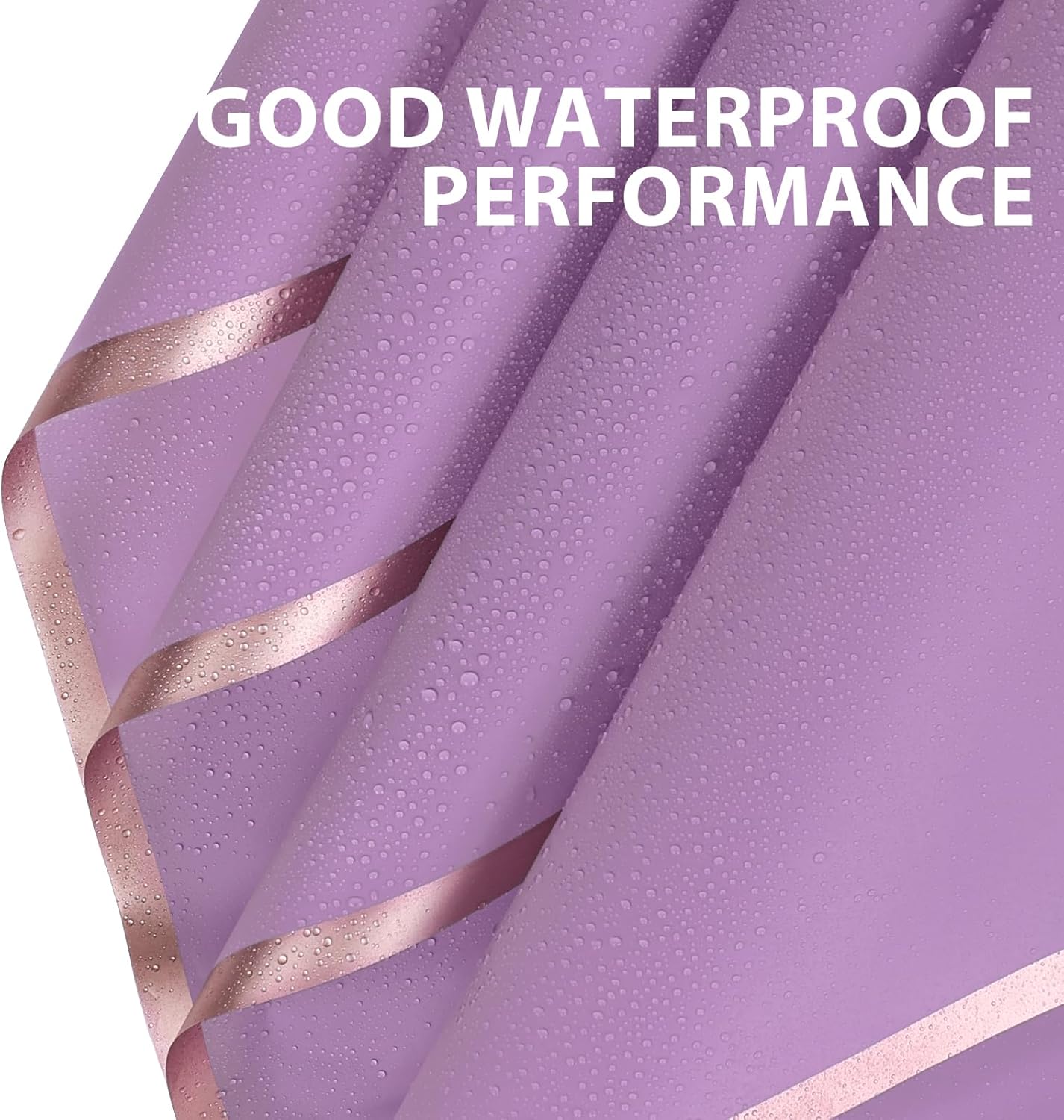 FUHITIM 20 Sheets Flower Wrapping Paper - Waterproof Floral Bouquet Packaging Paper for DIY Crafts，Florist Supplies Packaging Paper for Wedding Birthday Gift (Light Purple)