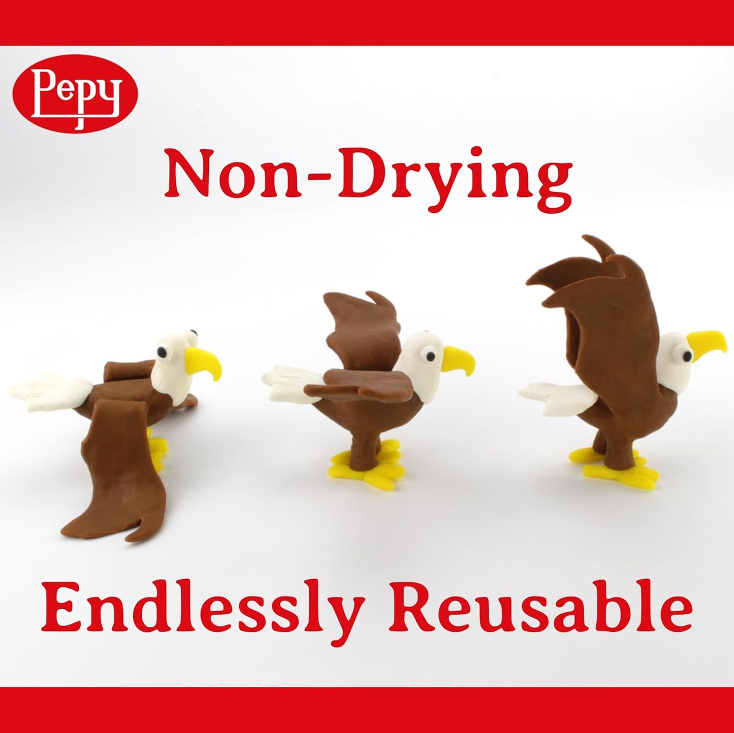 Pepy Plastilina Reusable and Non-Drying Modeling Clay; Set of 24 Bars, 1.4 Ounce Each, Perfect for Arts and Crafts Projects, Dark Green