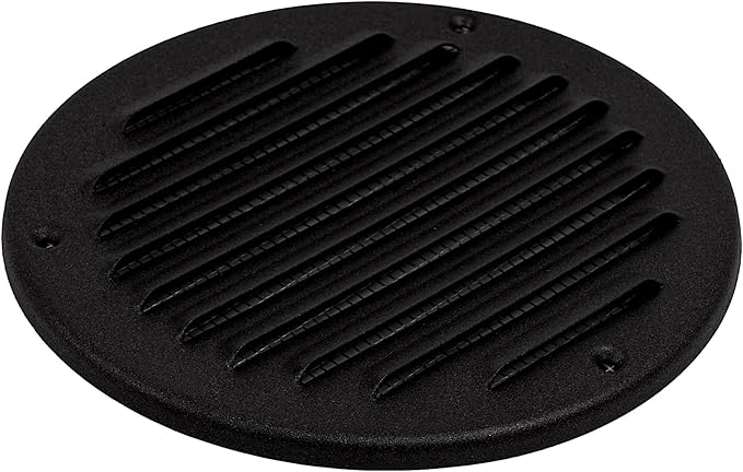 Square Ventilation Grille / 5" Inch Inside Measurement/Black Metal Air Vent Louver - Inside/Outside use/Ø 6.25" Inch Outer Measurement