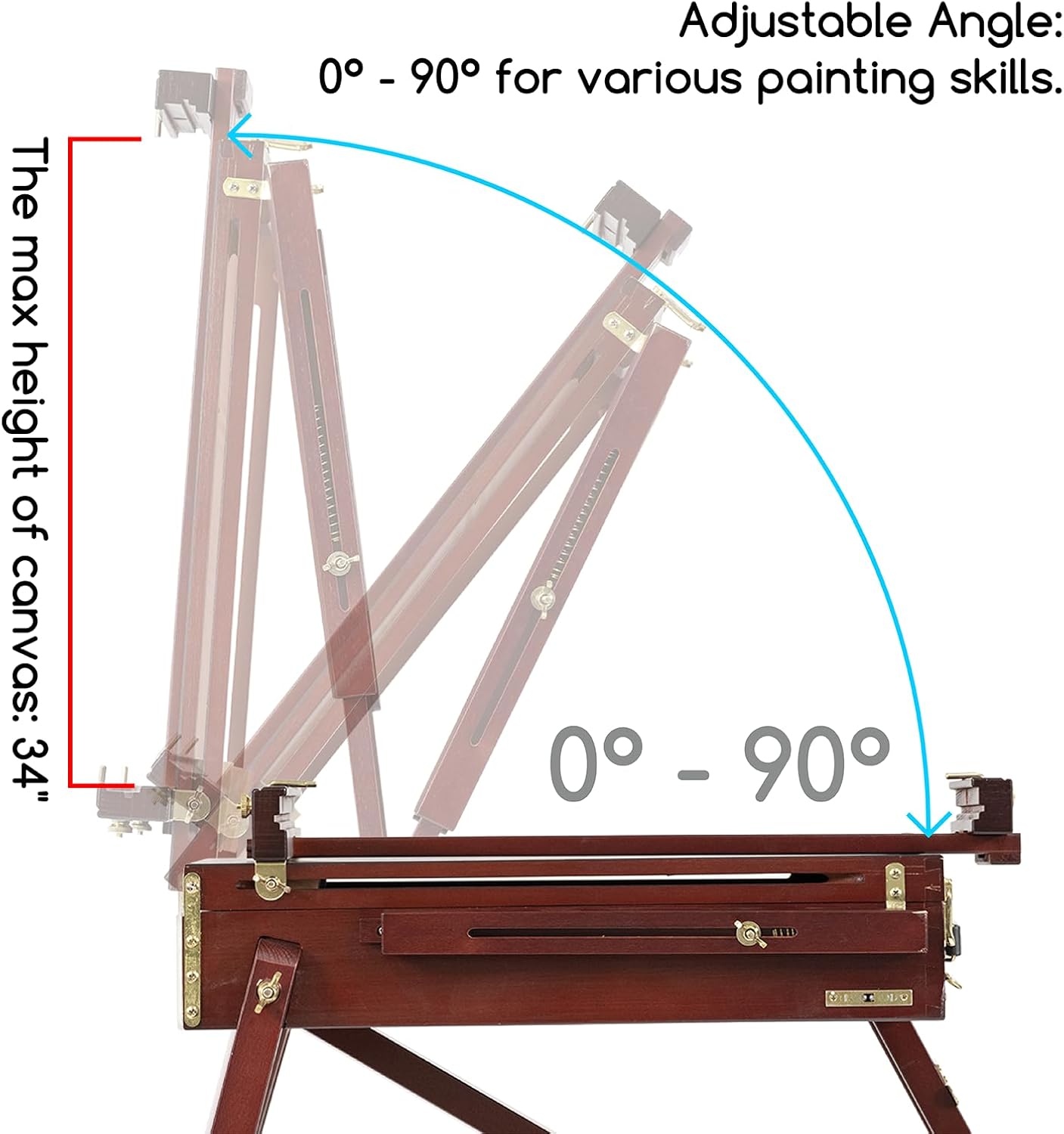 MEEDEN French Easel, Plein Air Easel, Art Easels for Painting Adult, Travel Easels,Portable Artist Easle for Outdoor Painting, Sketching, Display