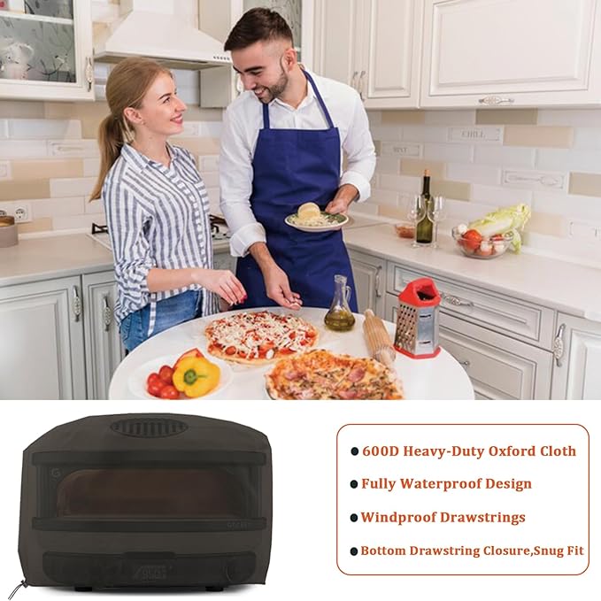 Pizza Oven Cover for Gozney Arc XL, Heavy Duty 600D Waterproof Outdoor Table top Pizza Oven Accessories for Gozney Arc XL Gas Pizza Oven Cover Black