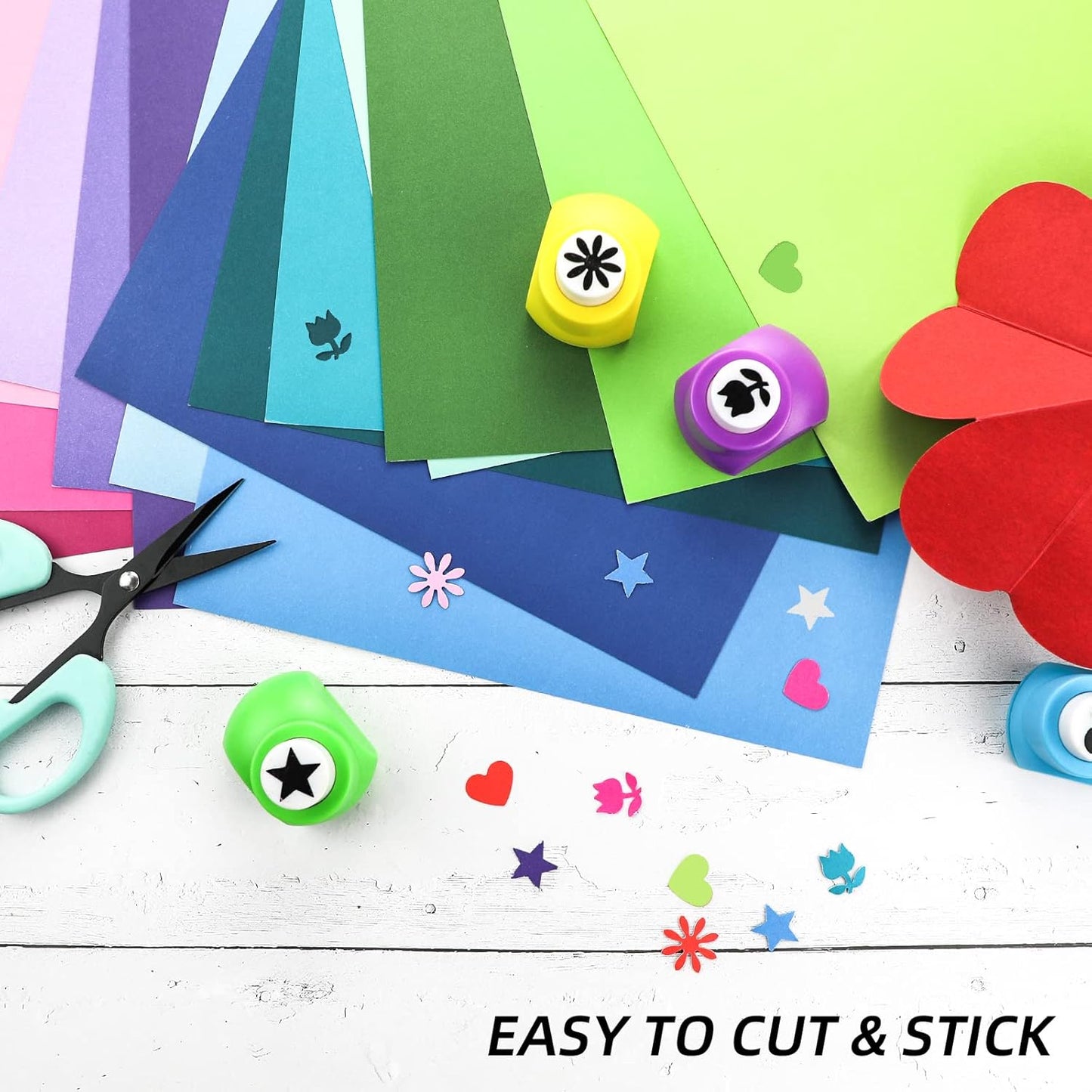 Gocreate 36 Sheets Colored Printable Smart Sticker Paper, Colorful Sticky Cardstock Thick Self Adhesive Backing A4 Smooth Sticker Paper for Craft Inkjet Printer (18 Colors, 250 gsm)