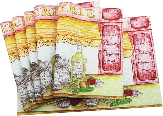 Gugrida Placemats Set of 6 Plaid Checkered Colorful Landscape PVC Placemat for Dining Table Durable Woven Vinyl Stain tablemats 18"X12"