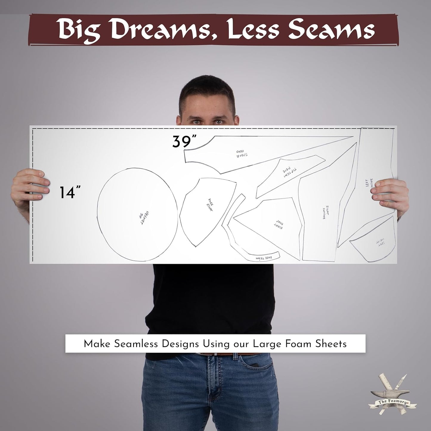 Shape Retention EVA Cosplay Foam 10mm (1mm-10mm) 14x39 inch White or Black High Density EVA Foam Sheets. Premium 85 kg/m3 Heat Shape Material for DIY Convention or Halloween Costumes by The Foamory