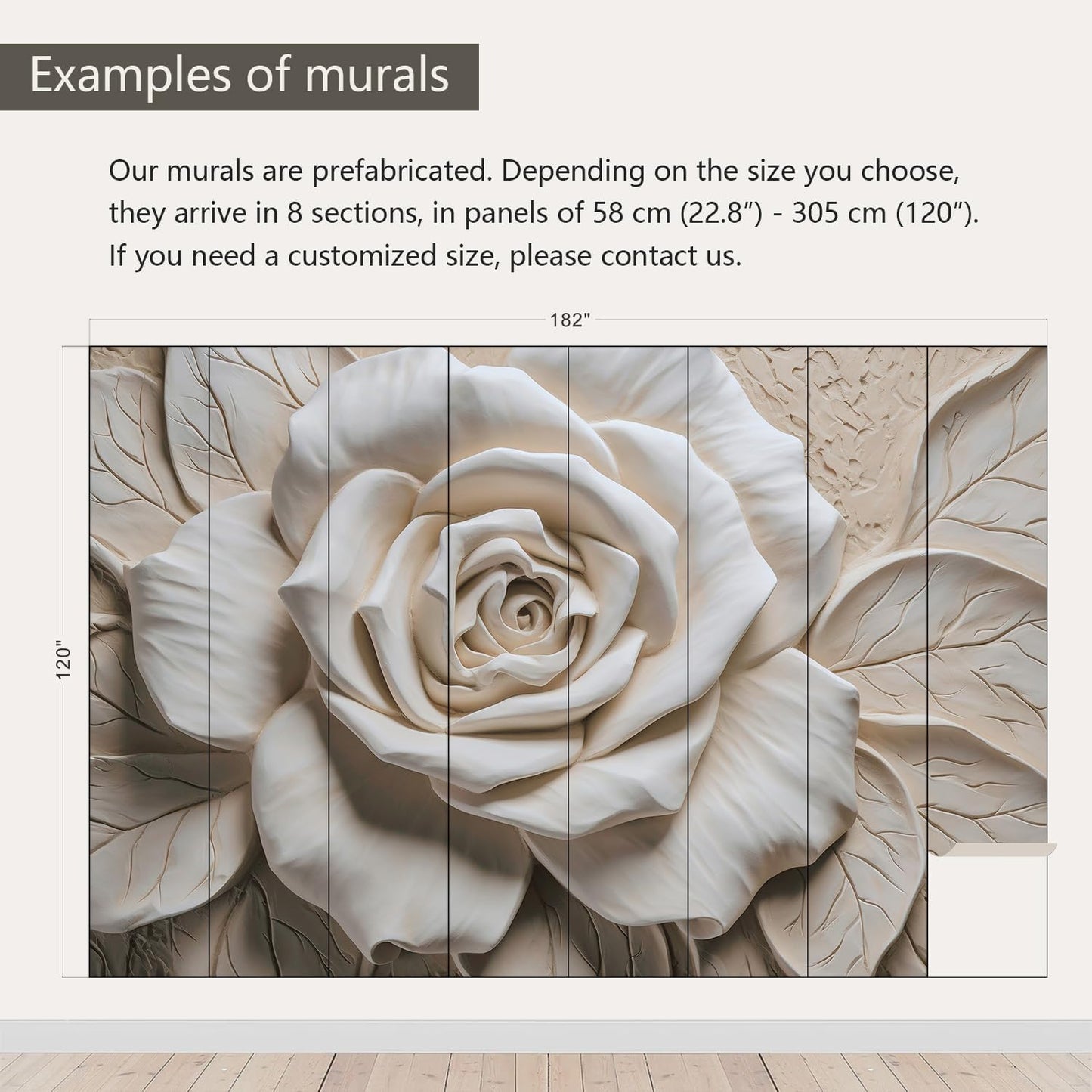AFZEVEB-3D Rose Flower Wallpaper Large Floral Wall murals for Bedroom 182"x120"(Not Peel and Stick)