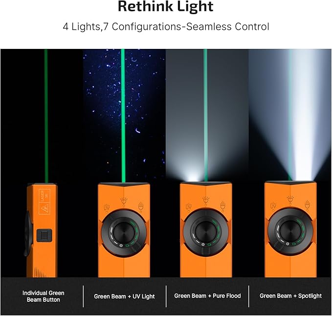 OLIGHT ArkPro EDC Flat Flashlight Rechargeable with Green Beam, UV and White LED,1500 Lumens USB-C Pocket Camping Flashlight, Spotlight Floodlight for Outdoor Emergency Working (Orange CW)