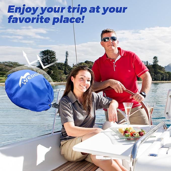 Boat Grill Cover for Magma Party Size Marine Kettle Gas Grill, A10-215, 17"" Diameter Boat Kettle Grill Cover, Heavy Duty Waterproof Marine Kettle Grill Cover for Magma Marine Kettle Grill