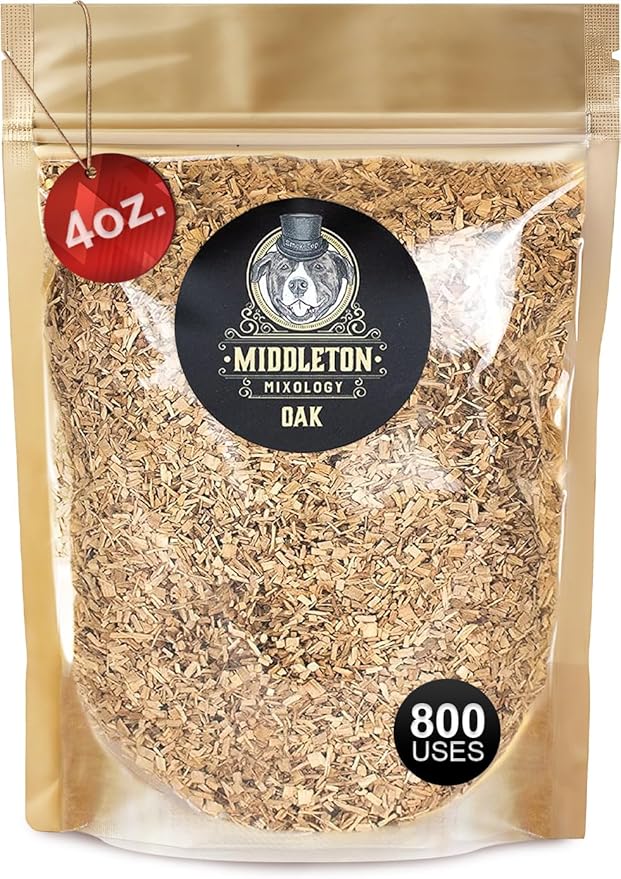SmokeTop 4oz Bag - Cocktail Smoker Chips for Old Fashioned Cocktails, Whiskey, & Bourbon - by Middleton Mixology Made in The USA (800 uses) (Oak)