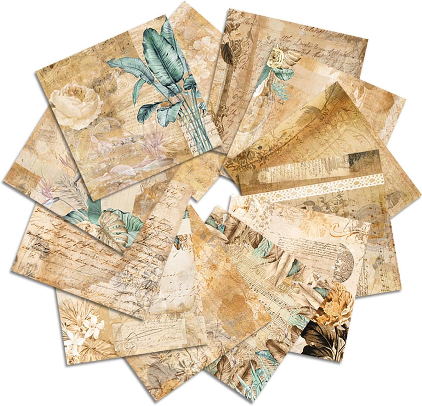 YASMEN Scrapbook Paper Pad 12x12, Vintage Patterned Cardstock, Single-Sided Decopodge, Retro Decorative Craft Paper, Scrapbooking Junk Journal Gift Card Making Supplies - 24 Sheets