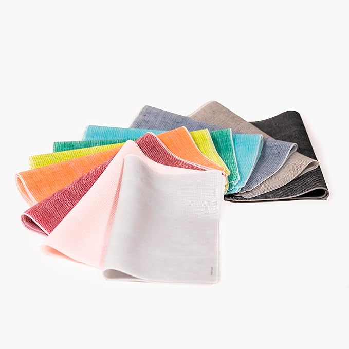 modern-twist 14 x 16 Silicone Placemat, BPA, PVC-Free Table Mat, Dishwasher Safe, Linen Print in Silver, Pack of 1