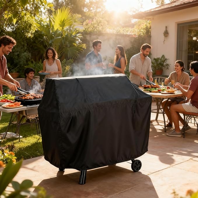 Grill Cover for BLATOMIC Wood Pellet Smoker Grill and Smoker, Waterproof Outdoor BBQ Grills Covers - 25" D x 45" W x 37" H
