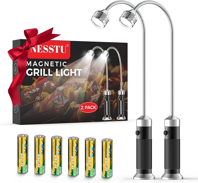 Valentines Day Gifts for Him: Grill Master Gifts for Men Husband - Grill Lights for Outdoor Grill with Magnetic Base - Smoker Grilling Accessories - Mens Gifts for Valentines Day 2 Pack