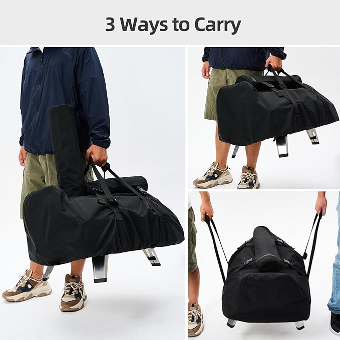 NOELIFE Carry Cover for Ooni Karu 16 and Karu 2 Pro Pizza Oven, Accessories for Ooni 16, Waterproof Pizza Maker Cover with Seperate Chimney Bag, with Bottom Straps for Fixation (Oven Not Included)