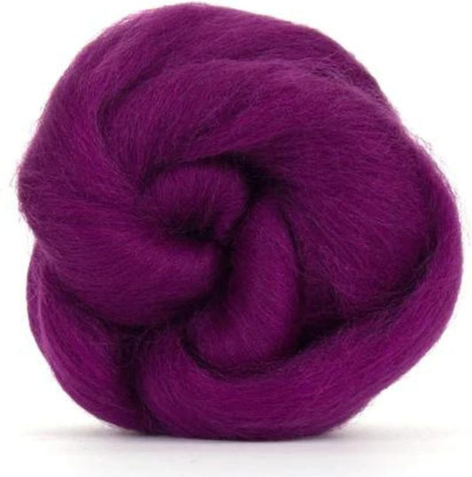 Revolution Fibers Dyed Corriedale Wool | 8 Ounces of Premium Combed Wool Top | 26 Micron, 100% Pure Corriedale Wool Roving, Ethically Sourced (Royal Damson Purple)