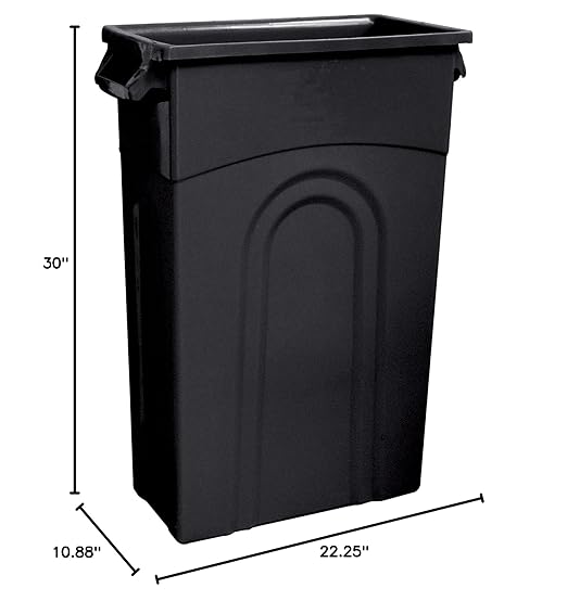 23 Gallon 2-Pack Space-Saving Slim Trash Can with Easy Bag Removal & Integrated Handles for in/Outdoor Use,Black