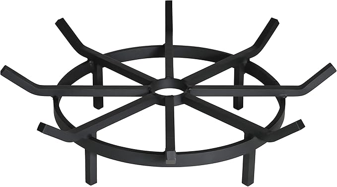 SteelFreak Heavy Duty Wagon Wheel Firewood Grate for Fire Pit - Made in The USA (24 Inch)