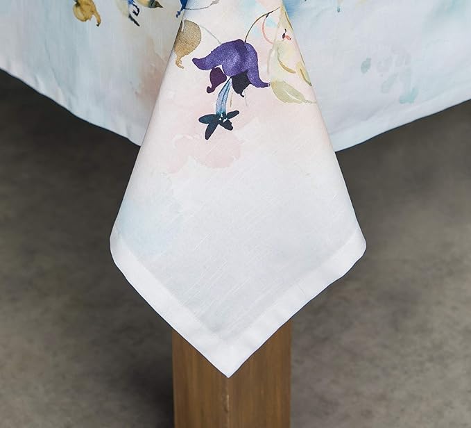 Maison d' Hermine Table Cloth Square Table 100% Cotton 60 x 60 Inches Tablecloth Reusable Decorative for Dining Room, Farmhouse, Home, Party, Festive & Wedding Spring Summer - Lazy Summer Days