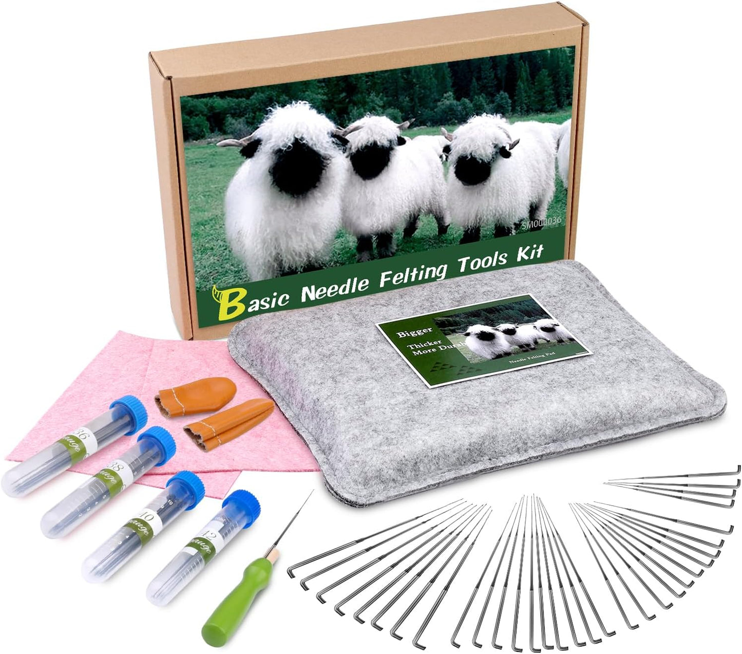 WONVOC Needle Felting Pad, 9.84 x 7.87 x 1.38'', Needle Felting Tools for Beginner Felting Tools with Felting Needle Holder, Felting Needles for Craft DIY