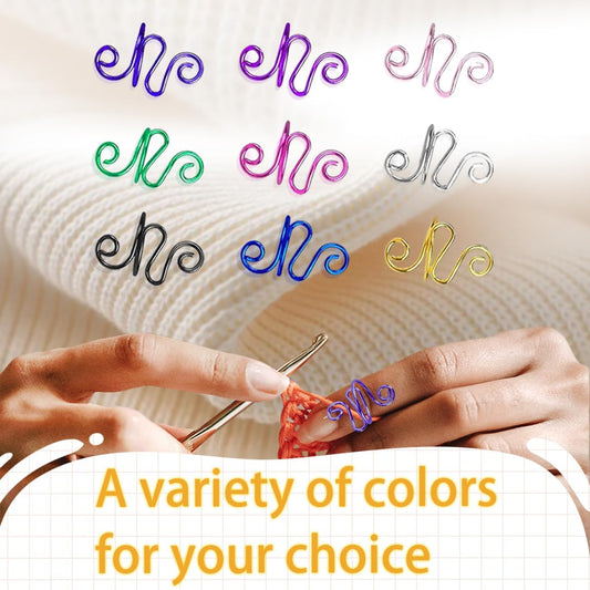 Hand Crochet Tension Rings Set, 4Pcs Crochet Ring + 60Pcs Stitch Markers, Adjustable Crochet Finger Guard, Yarn Tension Control Rings for Hand Crocheters Knitters, Moms (Multicolor)